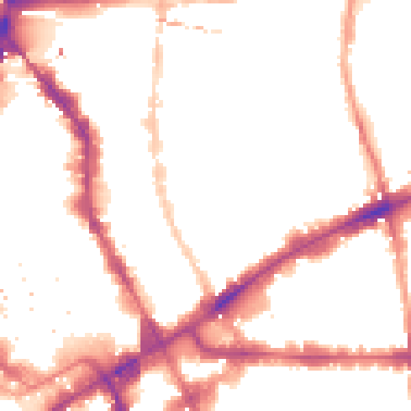 Night-time road noise heatmap for E1 5LD