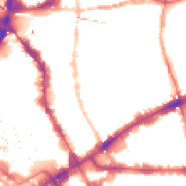 Night-time road noise heatmap for E1 5LJ