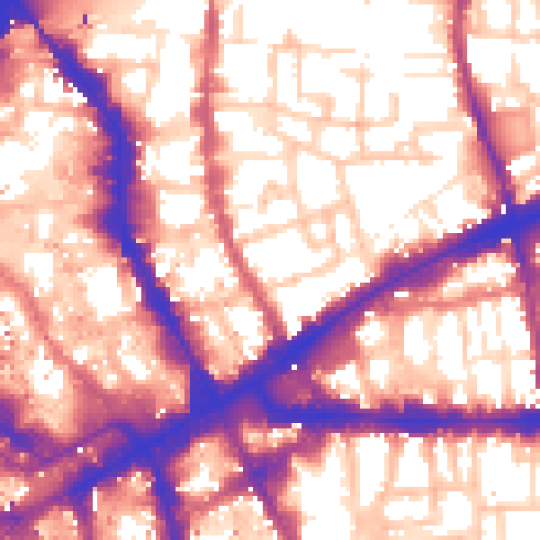 Daytime road noise heatmap for E1 5LT