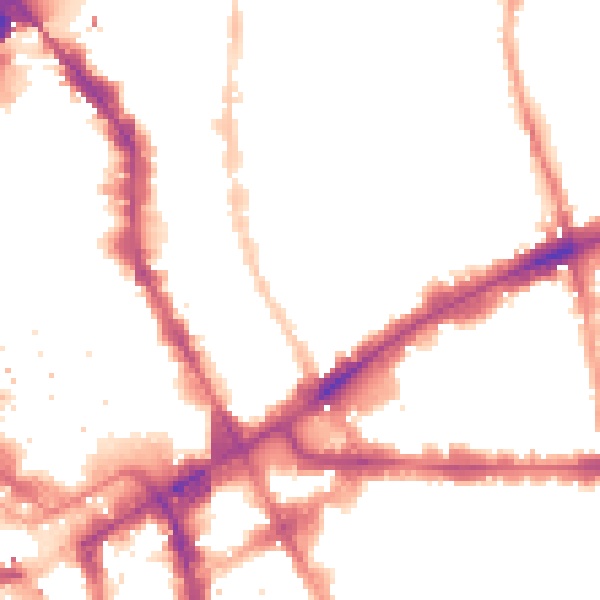 Night-time road noise heatmap for E1 5LT