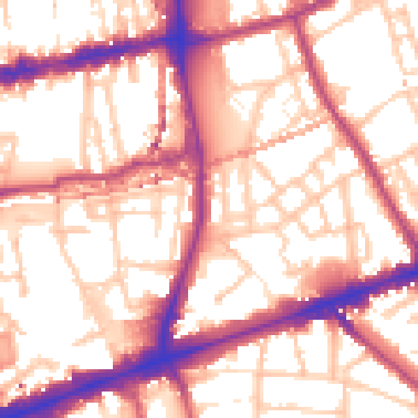 Daytime road noise heatmap for E1 5QJ