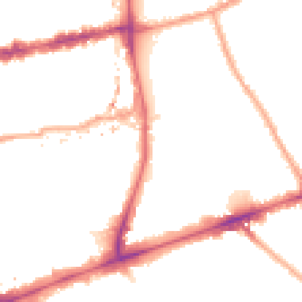 Night-time road noise heatmap for E1 5QJ