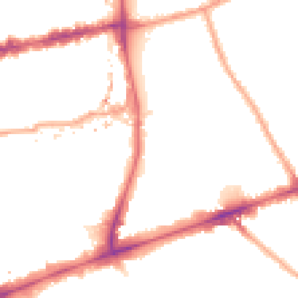 Night-time road noise heatmap for E1 5QN