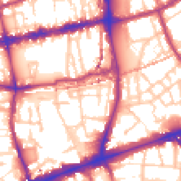 Daytime road noise heatmap for E1 5RF