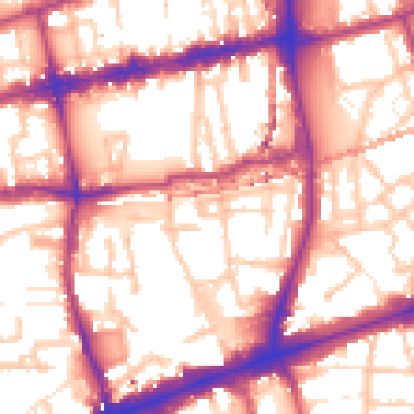 Daytime road noise heatmap for E1 5RJ