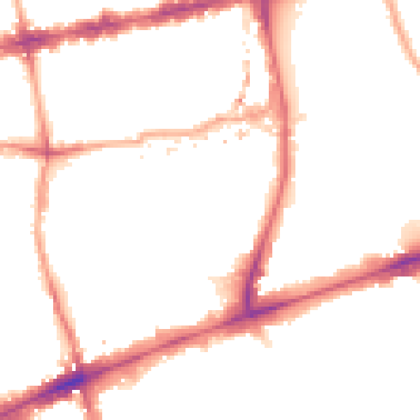 Night-time road noise heatmap for E1 5RT