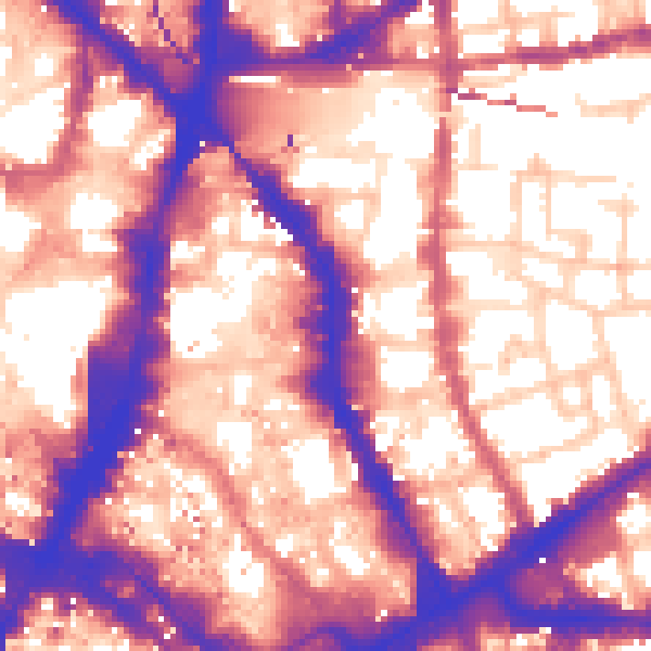 Daytime road noise heatmap for E1 6BG