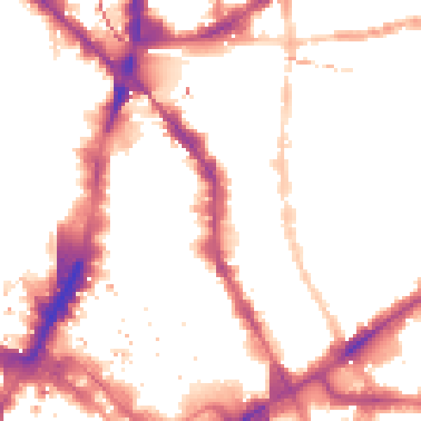 Night-time road noise heatmap for E1 6BG