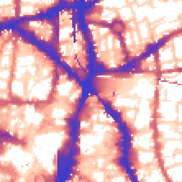 Daytime road noise heatmap for E1 6BW