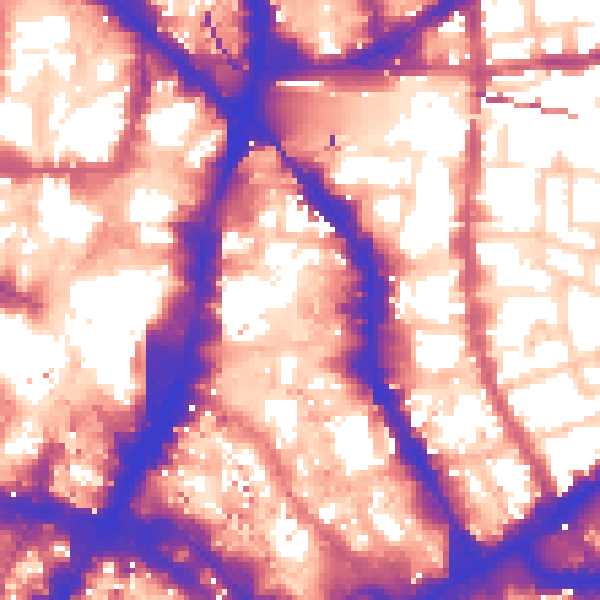 Daytime road noise heatmap for E1 6DW