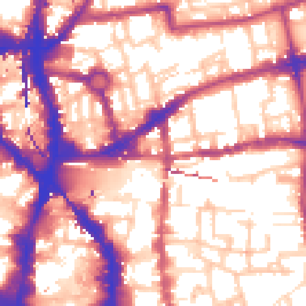 Daytime road noise heatmap for E1 6HR