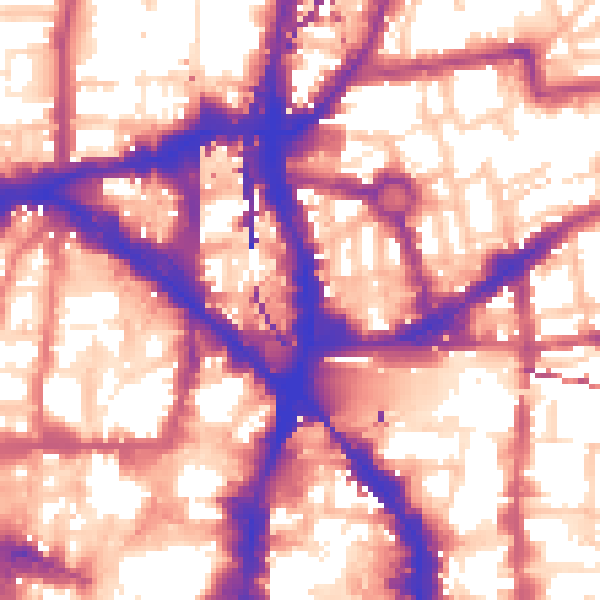 Daytime road noise heatmap for E1 6HU