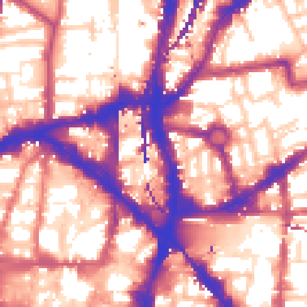 Daytime road noise heatmap for E1 6JB