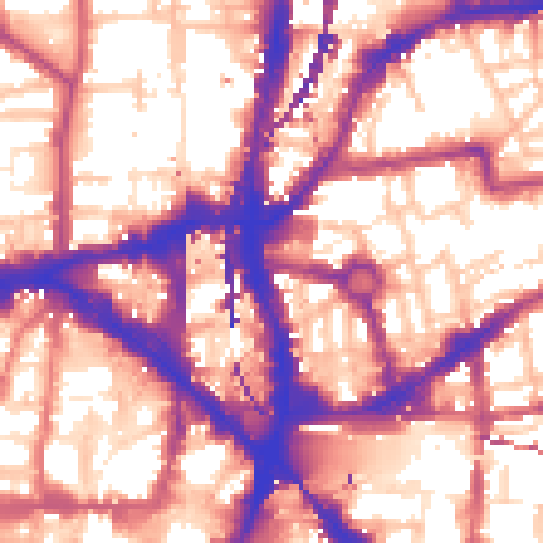 Daytime road noise heatmap for E1 6JN