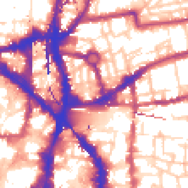 Daytime road noise heatmap for E1 6JT