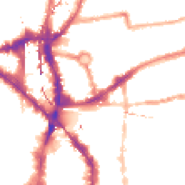 Night-time road noise heatmap for E1 6JX