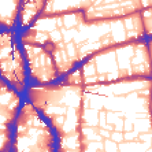 Daytime road noise heatmap for E1 6LF