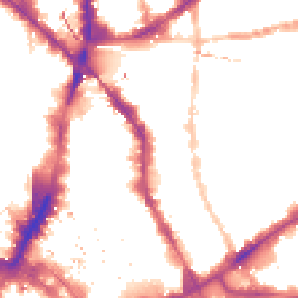 Night-time road noise heatmap for E1 6LZ
