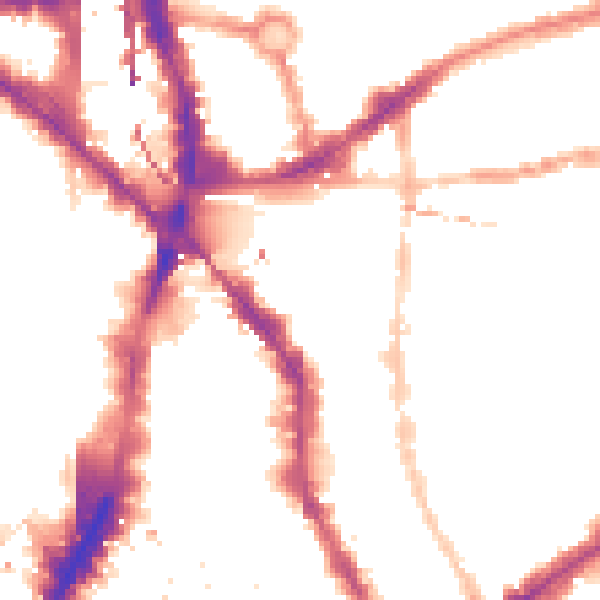 Night-time road noise heatmap for E1 6NW