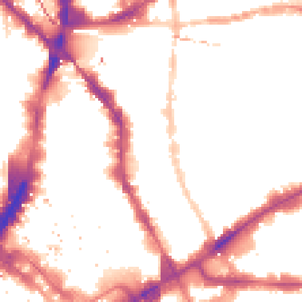 Night-time road noise heatmap for E1 6QE
