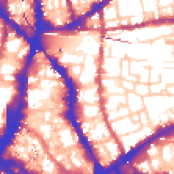 Daytime road noise heatmap for E1 6QR