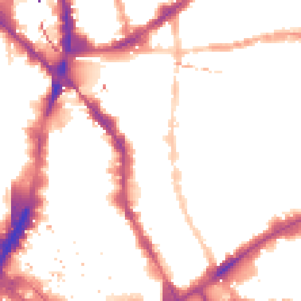 Night-time road noise heatmap for E1 6QR