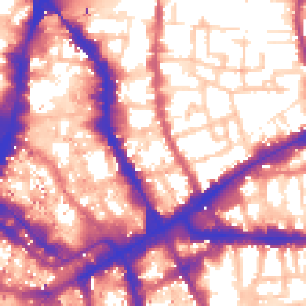 Daytime road noise heatmap for E1 6QT