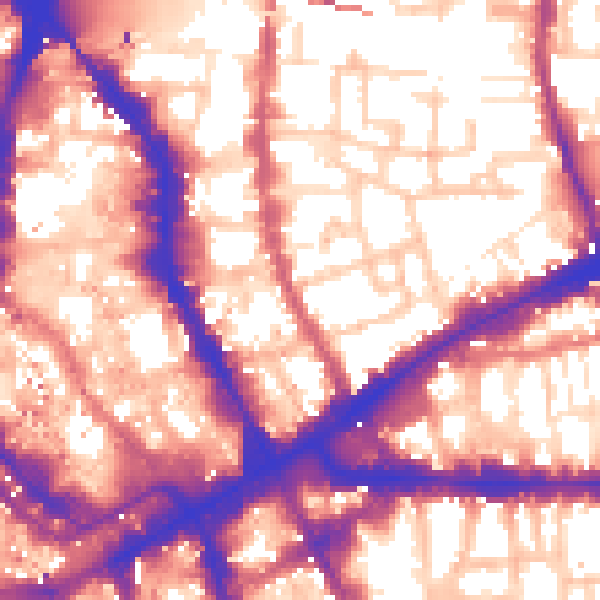 Daytime road noise heatmap for E1 6RF