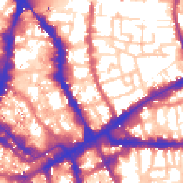 Daytime road noise heatmap for E1 6RG