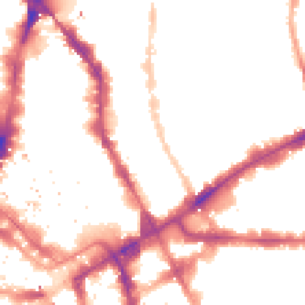 Night-time road noise heatmap for E1 6RG