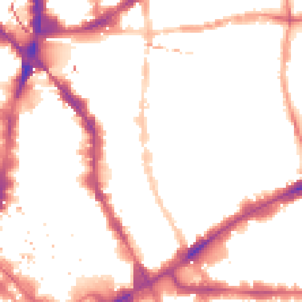 Night-time road noise heatmap for E1 6RL