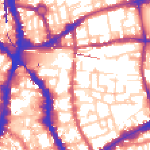 Daytime road noise heatmap for E1 6RU