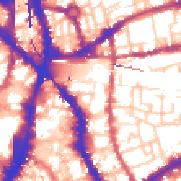 Daytime road noise heatmap for E1 6SD