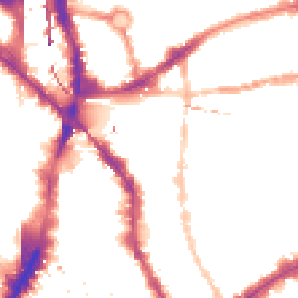 Night-time road noise heatmap for E1 6SD