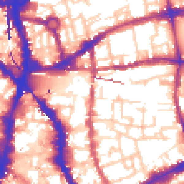 Daytime road noise heatmap for E1 6SE