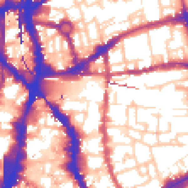 Daytime road noise heatmap for E1 6SJ