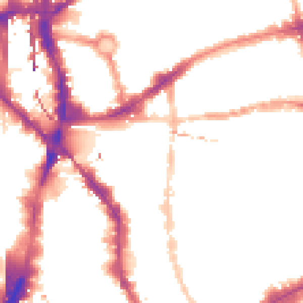 Night-time road noise heatmap for E1 6SJ