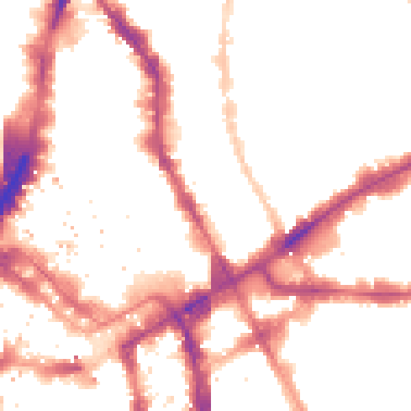 Night-time road noise heatmap for E1 6TB