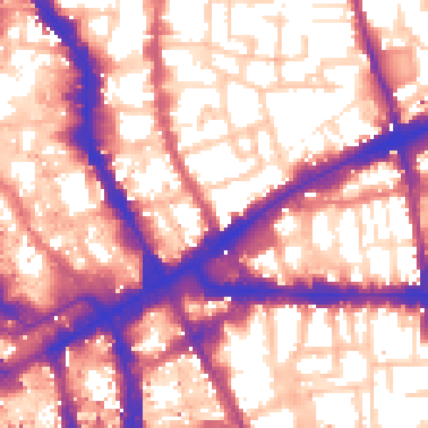 Daytime road noise heatmap for E1 6TD