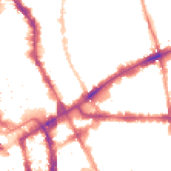 Night-time road noise heatmap for E1 6TD