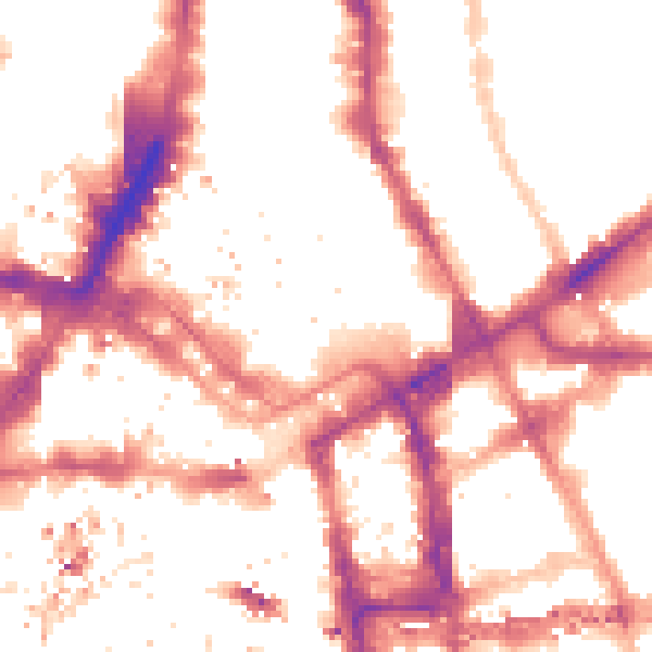 Night-time road noise heatmap for E1 7AA