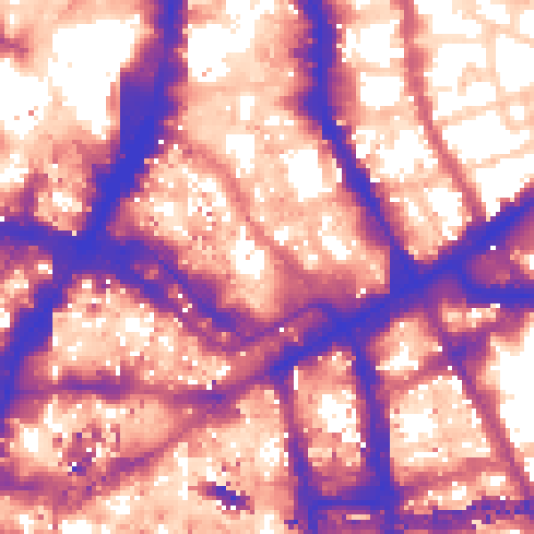 Daytime road noise heatmap for E1 7AW