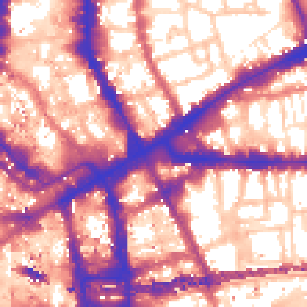 Daytime road noise heatmap for E1 7AY