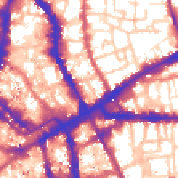 Daytime road noise heatmap for E1 7BD