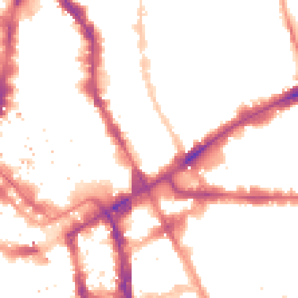 Night-time road noise heatmap for E1 7BD