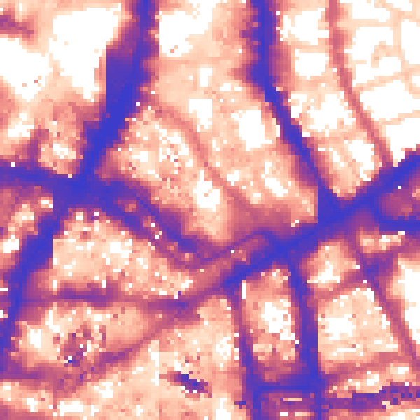 Daytime road noise heatmap for E1 7BS
