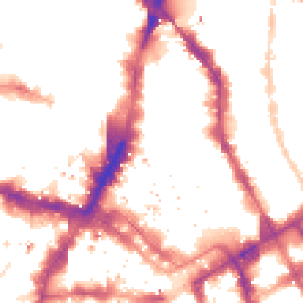 Night-time road noise heatmap for E1 7HP