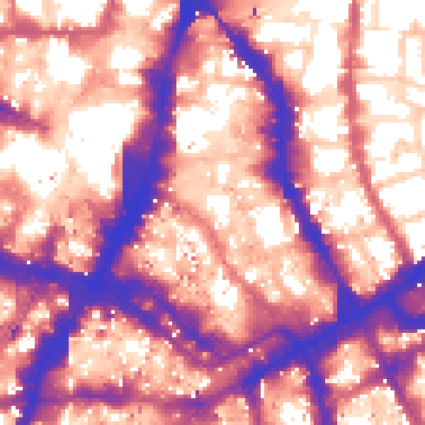 Daytime road noise heatmap for E1 7HS