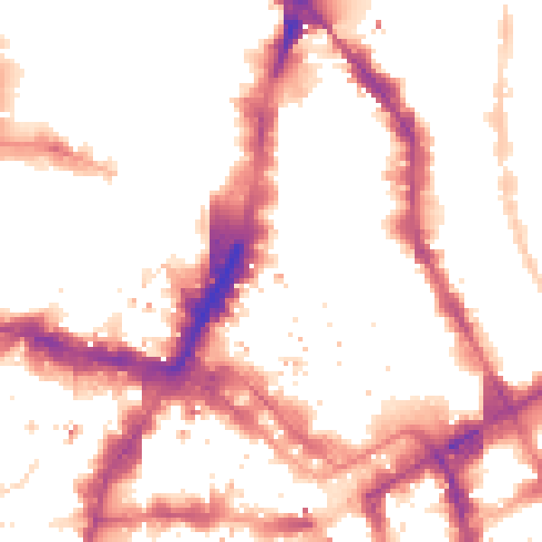 Night-time road noise heatmap for E1 7JF