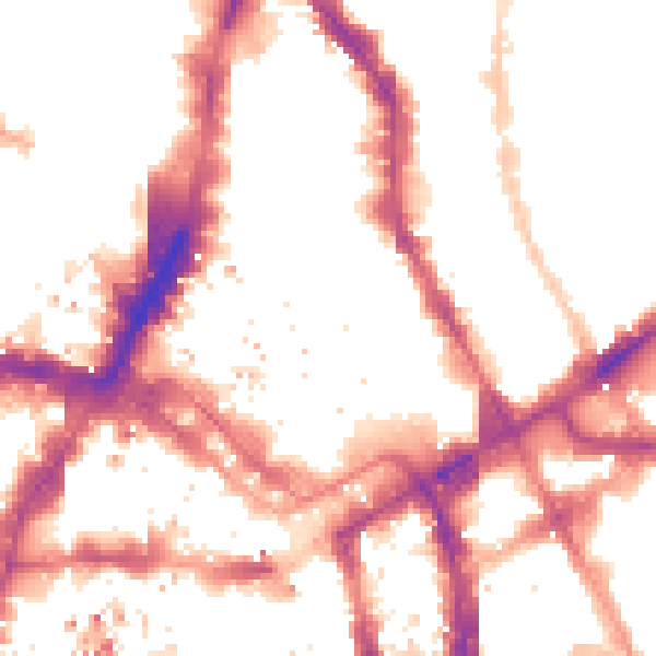Night-time road noise heatmap for E1 7LB